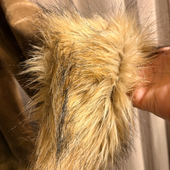 XOXO Genuine Leather Swede Faux Fur Coat Women's M - Picture 8 of 14